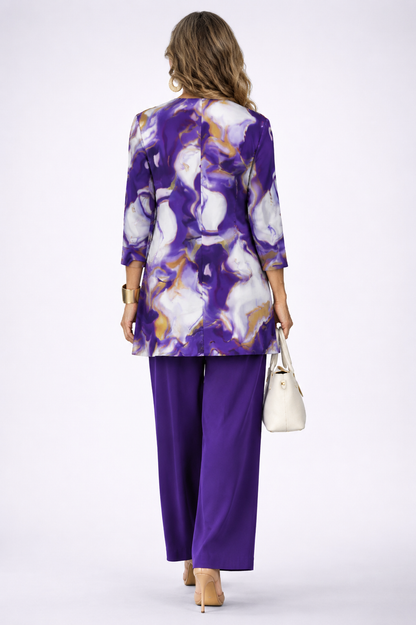 Sara | Ensemble 3 pièces violet et blanc