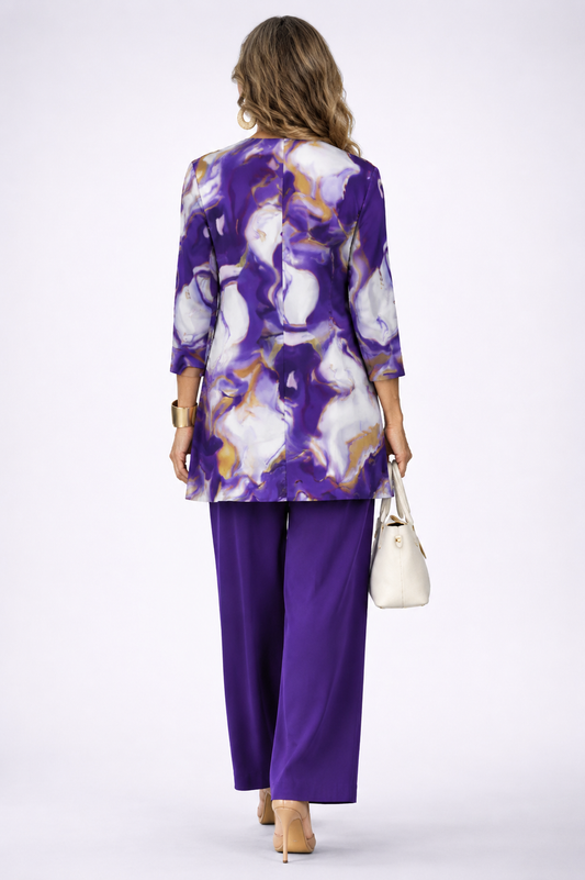Sara | Ensemble 3 pièces violet et blanc