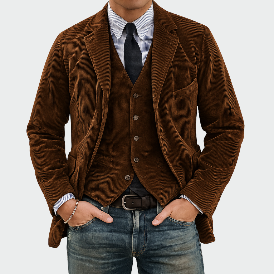 Ensemble 2 pièces : Blazer et Gilet en Velours