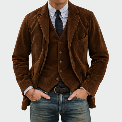 Ensemble 2 pièces : Blazer et Gilet en Velours