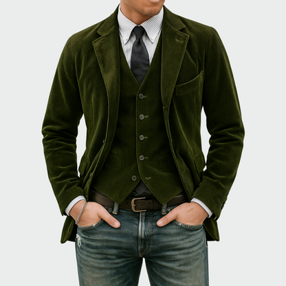 Ensemble 2 pièces : Blazer et Gilet en Velours