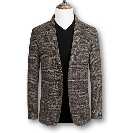 Blazer élégant en tissu écossais