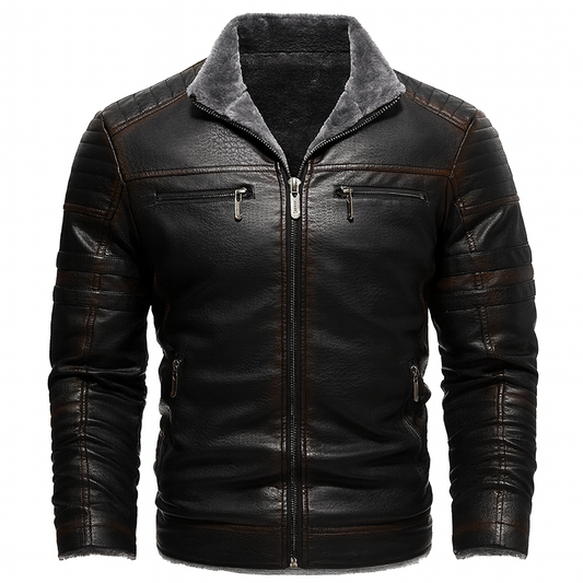 Veste d'Hiver Chaudement Doublée – Similicuir Homme