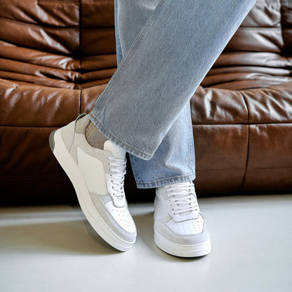 Tom | Baskets en velours blanc