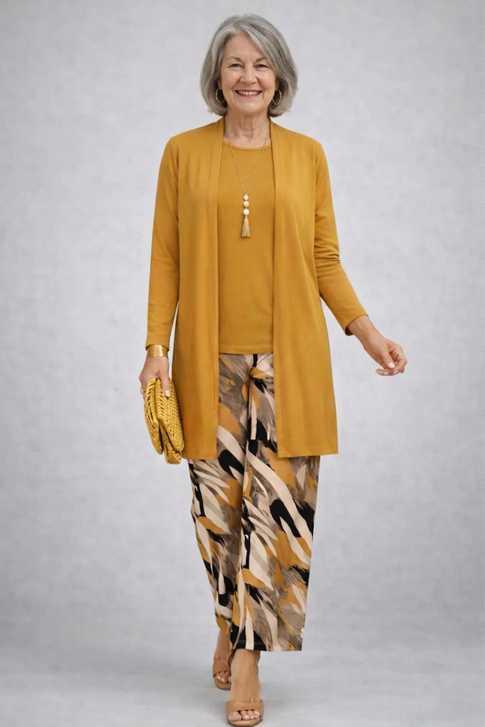 Faelina | Ensemble 3 pièces jaune moutarde