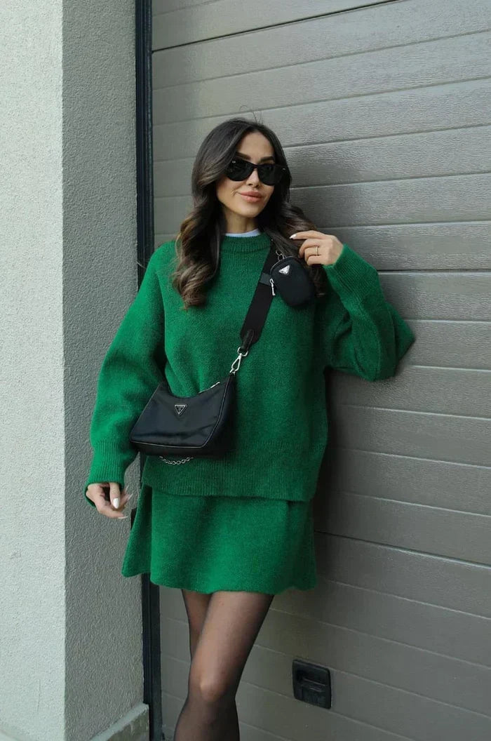 Anaïs | Ensemble pull et jupe en maille douce