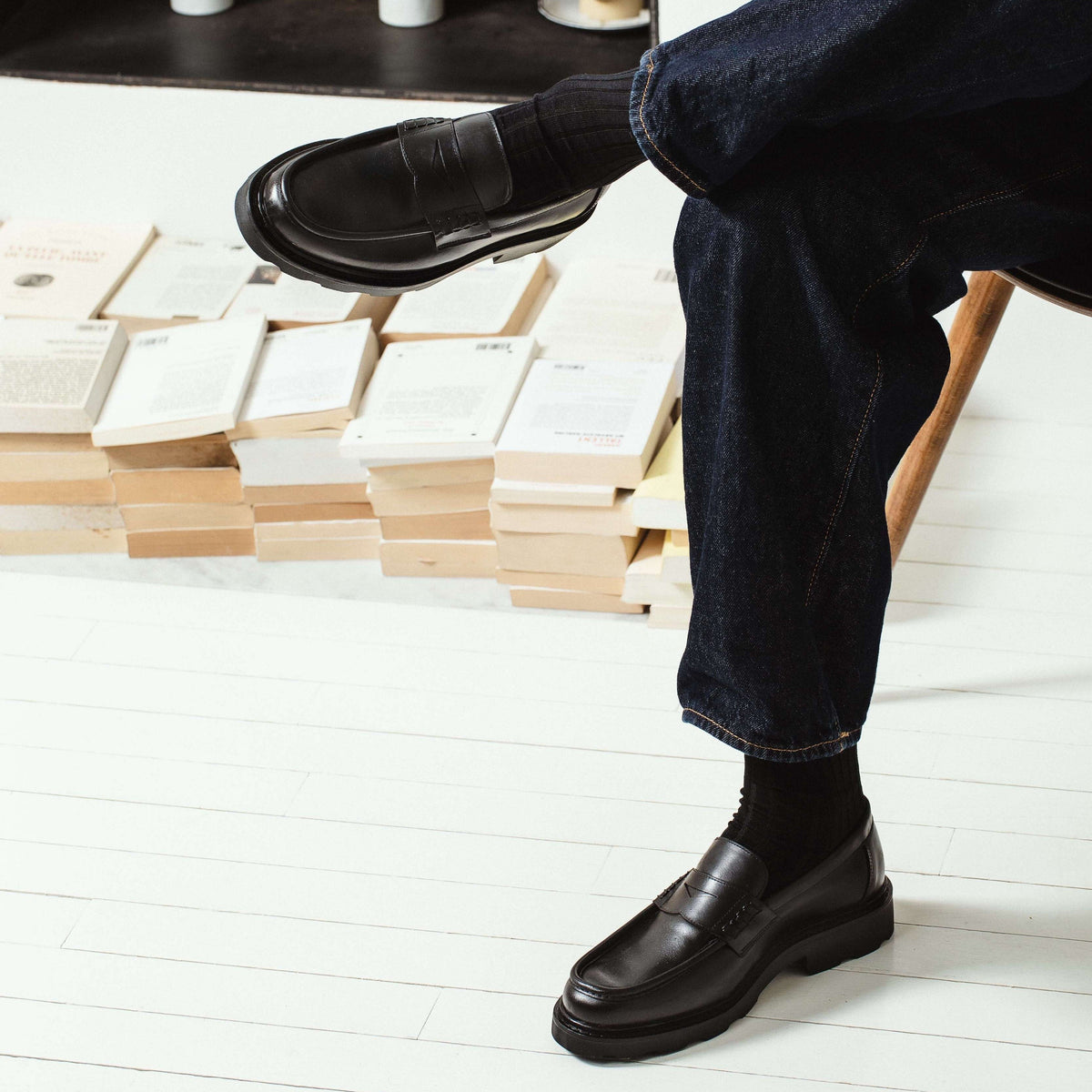 Léon | Mocassin en cuir glacé noir