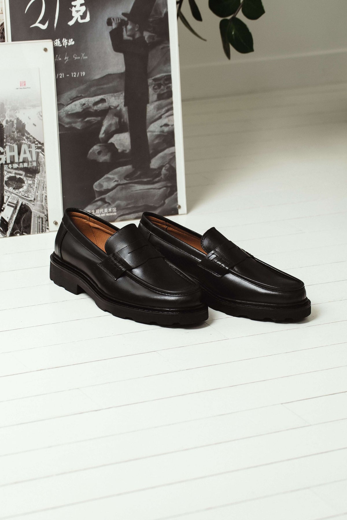 Léon | Mocassin en cuir glacé noir