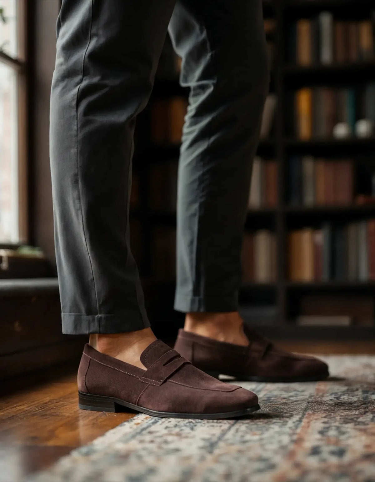 Mocassins penny en daim