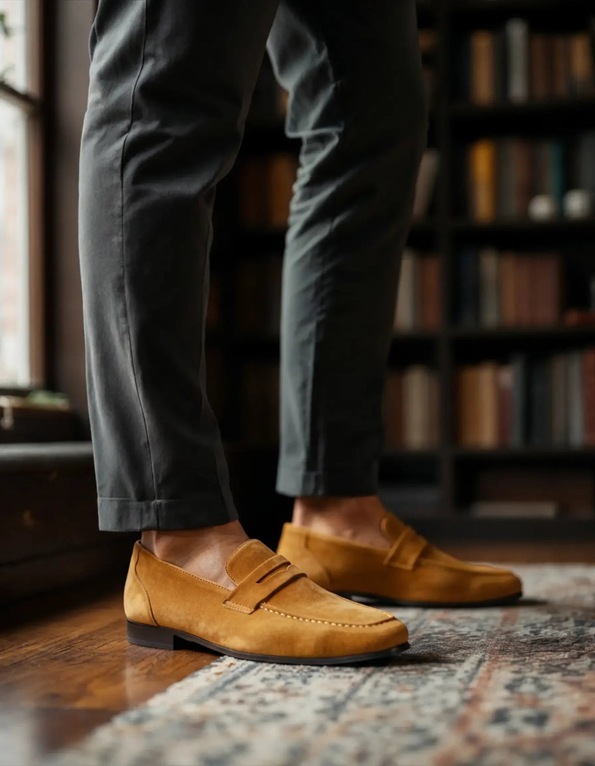 Mocassins penny en daim