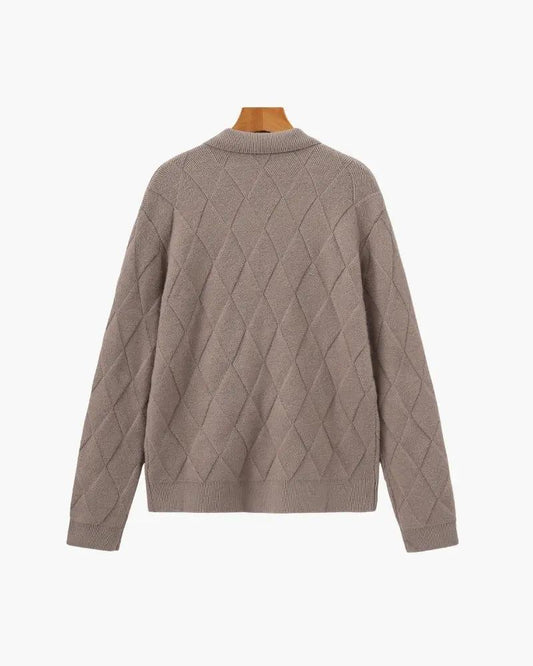 Gilet à capuche à fermeture éclair en tricot Heritage Diamond