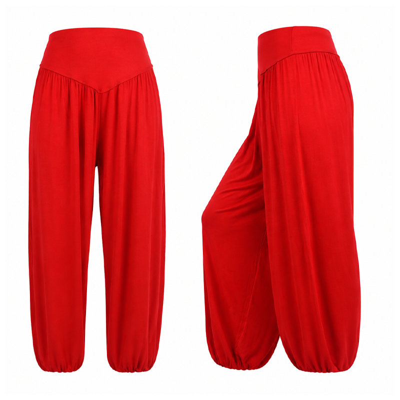 Pantalon large taille haute pour femme