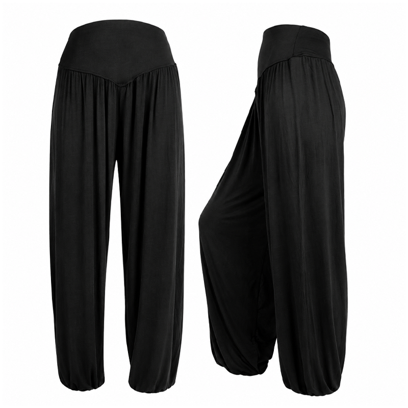 Pantalon large taille haute pour femme