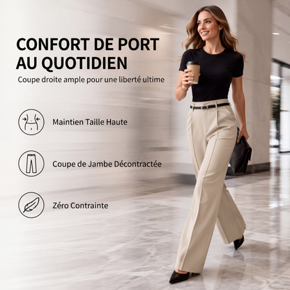 Pantalon de costume élégant à taille haute pour femme