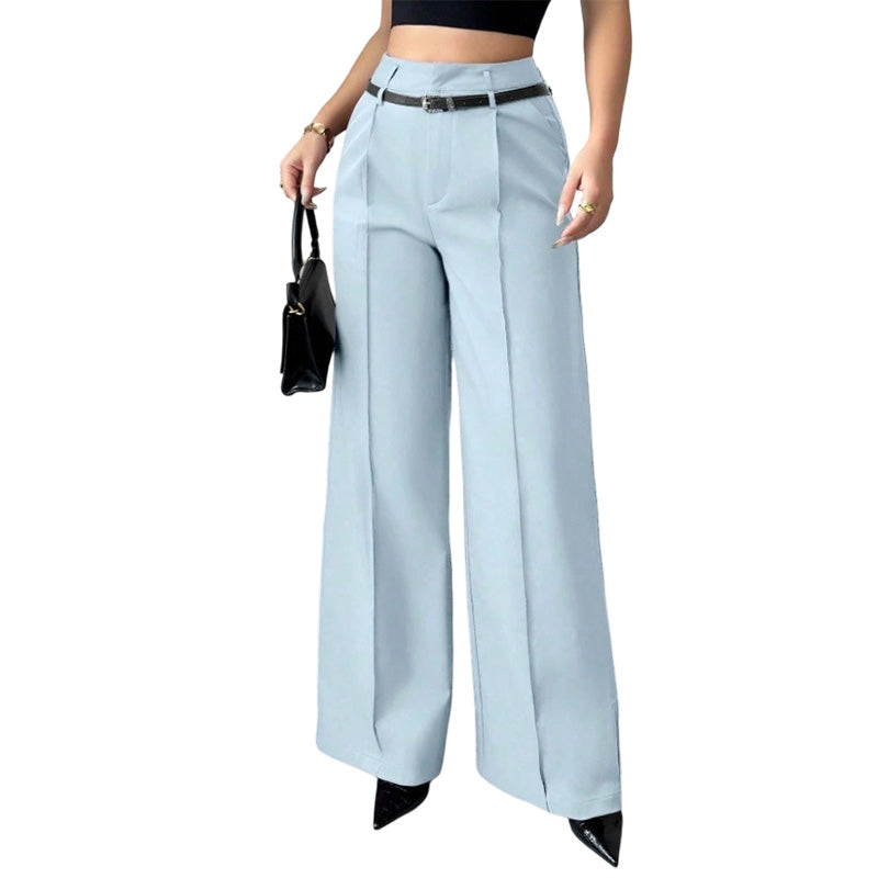 Pantalon de costume élégant à taille haute pour femme