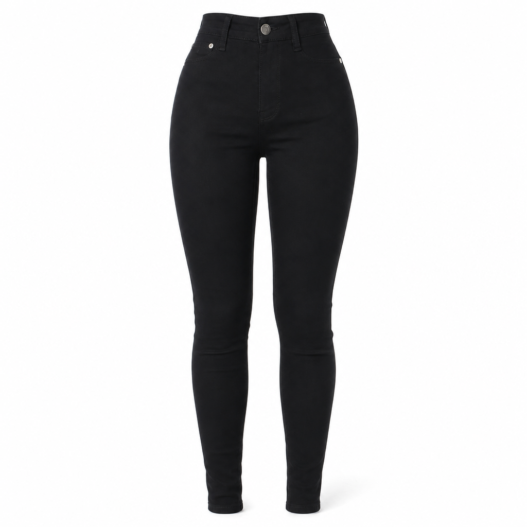 Pantalon en denim extensible taille haute pour femme