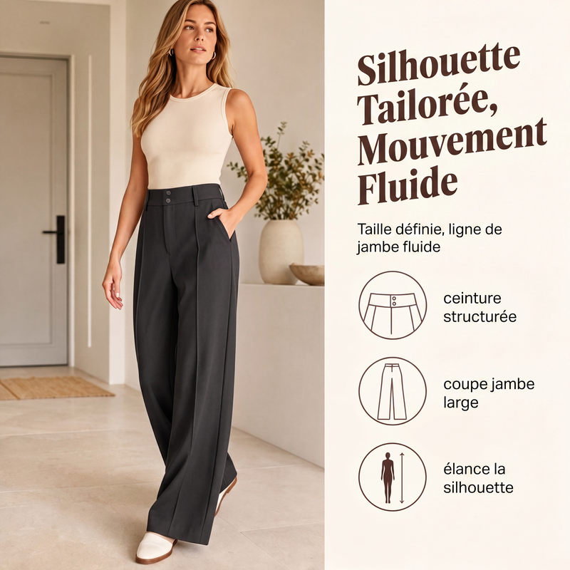Pantalon large à taille haute pour femme